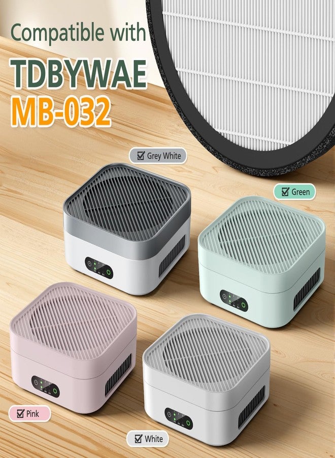 isinlive 2-Pack MB-032 Replacement Filt-ers for TDBYWAE MB-032 Air Purifier, 3-IN-1 Hepa Filt-ers with Activated Carbon Particles for Pets, Smoke, 2025 Upgraded Carbon Particle Filt-er - Image 2
