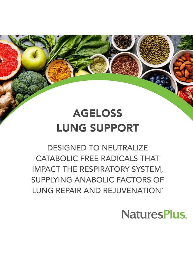 NaturesPlus ناتشرز بلس إيج لوس دعم الرئة - 90 كبسولة - نباتي، خالي من الغلوتين - 30 حصة - Image 2