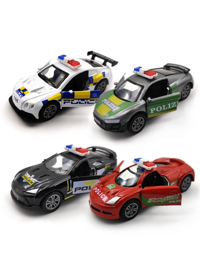 Back Car Sports Car Police Car Simulation Ornaments Toy Car Car Alloy Door Model Children's Toys-Color:Opp Bag Single  - Image 1