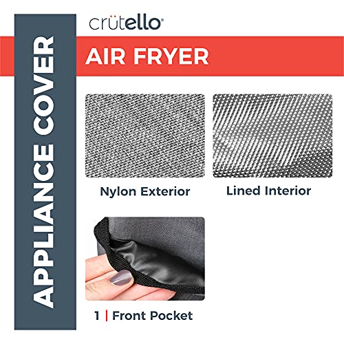 Crutello Air Fryer Cover with Storage Pockets for 2.8-4.8 Quart Fryers, Fits Various Brands, Heavy Duty Air Fryer Covers, For Kitchen Counter - Image 2