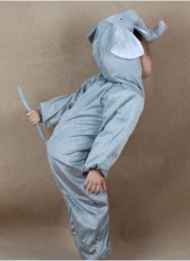 Brain Giggles Brain Giggles Elephant Animal Plush Costume Design Halloween Carnival Animal Party Jumpsuit for Kids Boys & Girls - Small  - Image 4