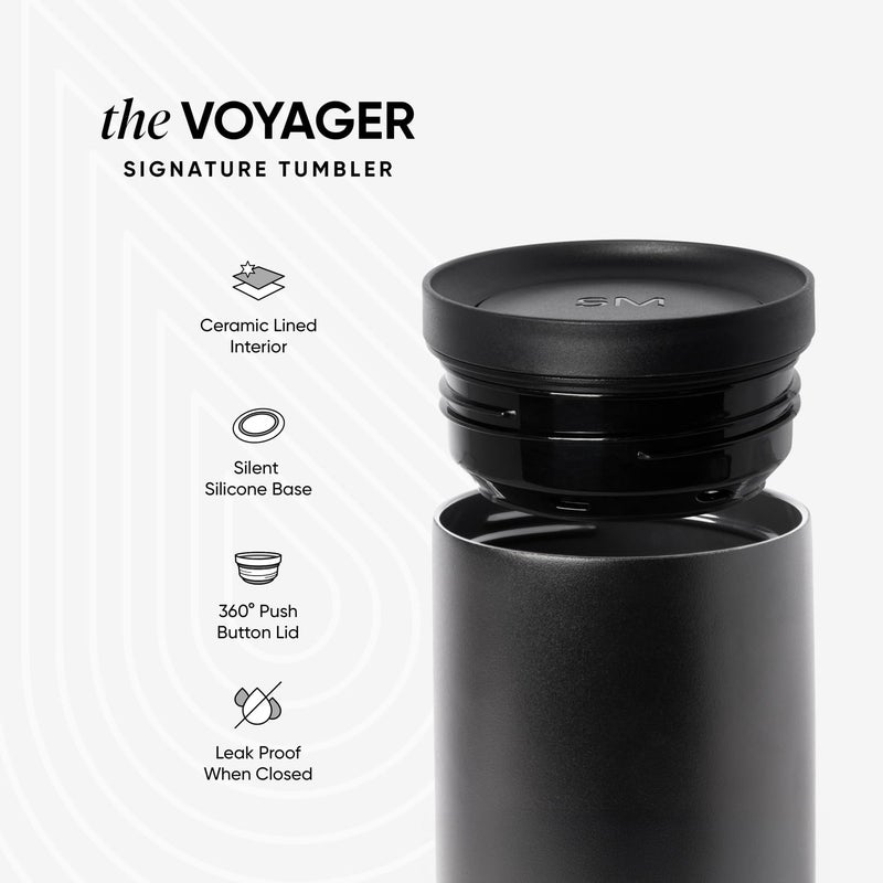 Simple Modern Travel Coffee Mug Tumbler with 360Â° Lid | Ceramic-Lined Insulated Stainless Steel Cold Brew Iced Coffee Cup Thermos | Gifts for Women Men Her Him | Voyager Signature | 16oz | Basil - Image 3