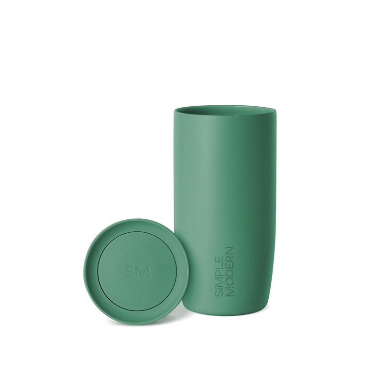 Simple Modern Travel Coffee Mug Tumbler with 360Â° Lid | Ceramic-Lined Insulated Stainless Steel Cold Brew Iced Coffee Cup Thermos | Gifts for Women Men Her Him | Voyager Signature | 16oz | Basil - Image 1