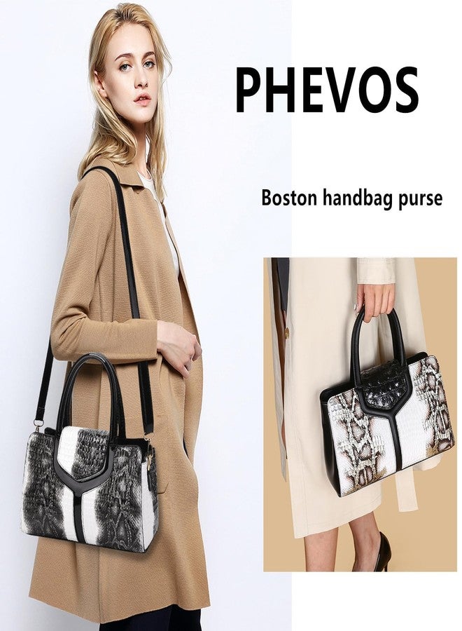 PHEVOS Medium Satchel Handbag Shoulder Crossbody Purse Top handle Crocodile Hobo bags for Women - Image 2