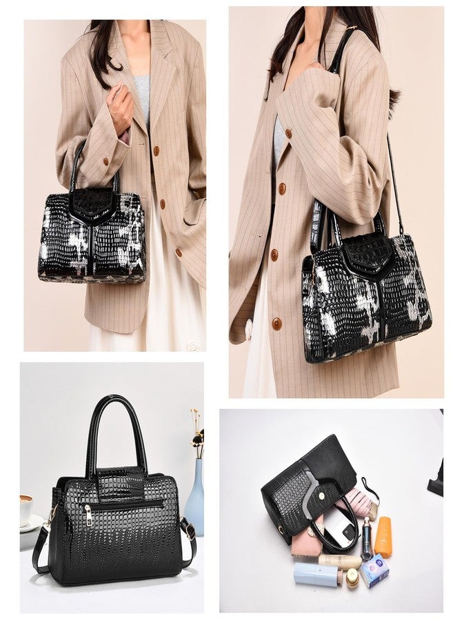 PHEVOS Medium Satchel Handbag Shoulder Crossbody Purse Top handle Crocodile Hobo bags for Women - Image 5