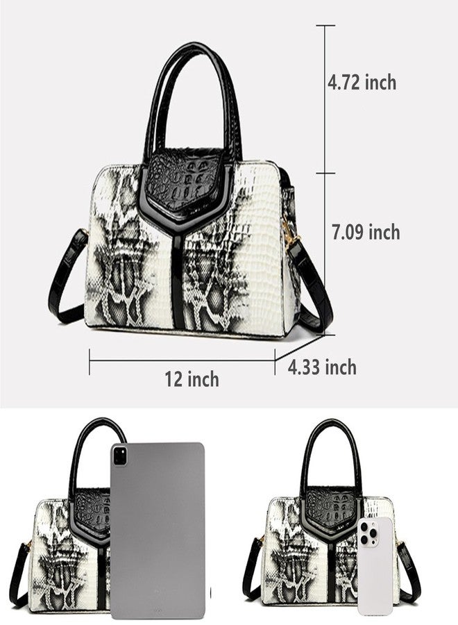 PHEVOS Medium Satchel Handbag Shoulder Crossbody Purse Top handle Crocodile Hobo bags for Women - Image 4