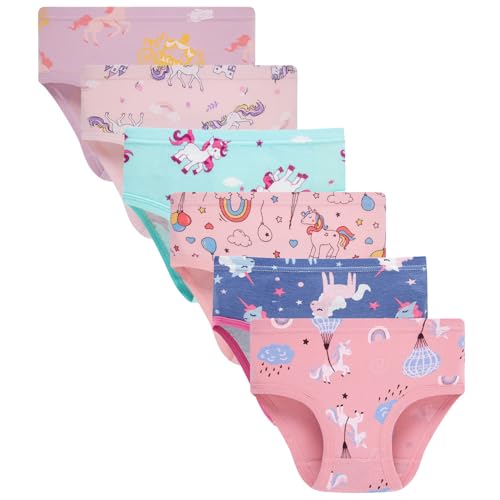 Boboking Little Girls' Undies Kids Soft 100% Cotton Panties Underwear (Pack of 6) 7-8yrs Pink - Image 1