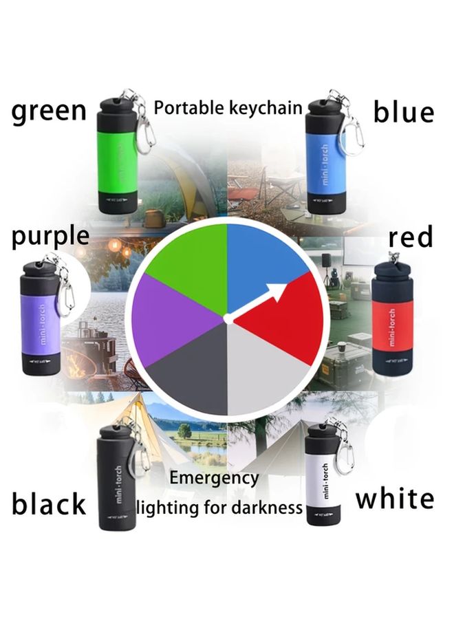 1 قطعة سلسلة مفاتيح مصباح يدوي صغير LED USB قابل لإعادة الشحن أسود 0.5 واط بطارية ليثيوم بوليمر مدمجة محمولة سهلة الحمل ملحق سلسلة مفاتيح - Image 2