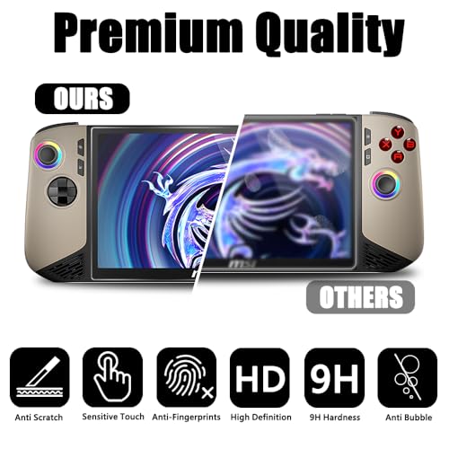 TQLGY 2 Pack Tempered Glass Screen Protector for MSI Claw 8 AI+ A2VM 8-Inch 2025, Ultra HD, Anti-Scratch, Anti-Fingerprint, Bubble-Free - Image 4