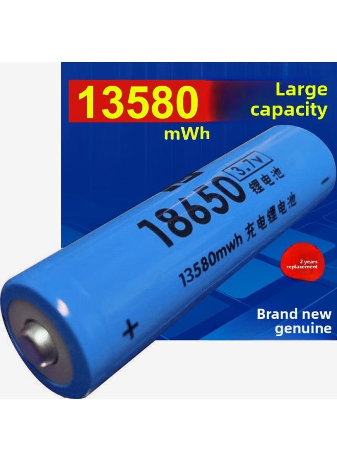 Generic - 18650 Lithium Battery Large Capacity 3.7V Strong Light Flashlight Headlight Singing Machine Small Fan 4.2 Battery Charger-Standard Capacity:18650 Pointed Tip 9250 Capacity [4 Sections] - Image 1