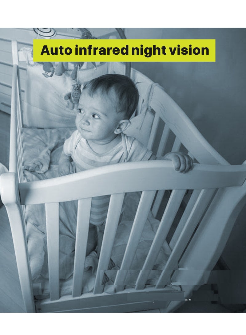 Gasin Baby Monitor With Camera And Audio, 5 Inch Display, Night Vision, 2-Way Talk, Temperature Monitoring, Lullabies - Image 3