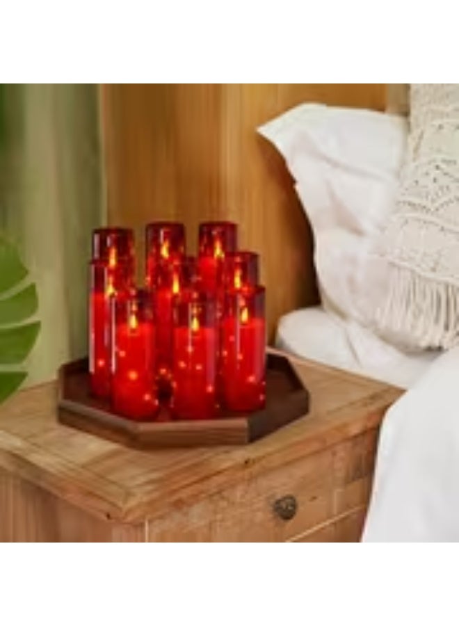 إيروريكس طقم 5 شموع LED حمراء بدون لهب – فتيل ثلاثي الأبعاد مع عمود شمع وأكريليك مضيء وجهاز تحكم - Image 4