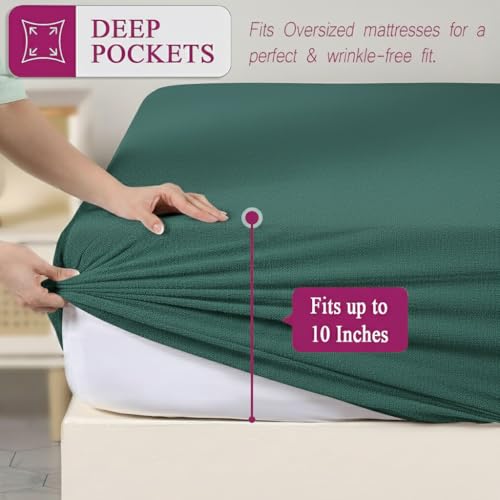 Trance Cotton Feel Terry Ultra Soft Waterproof Mattress Protector | Breathable - Hypoallergenic Mattresses Cover (75x48 inch | 6.25x4 feet, Teal - Pack of 1) - Image 3