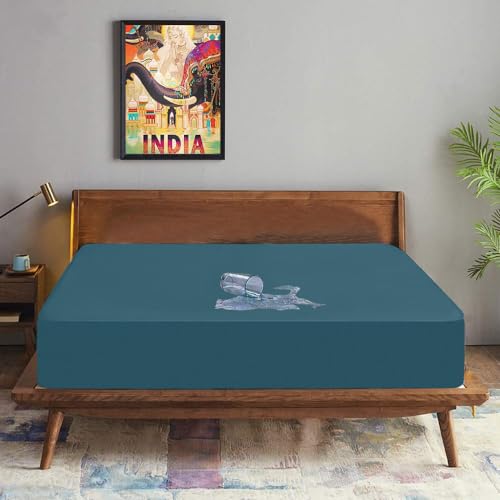 Trance Cotton Feel Terry Ultra Soft Waterproof Mattress Protector | Breathable - Hypoallergenic Mattresses Cover (75x48 inch | 6.25x4 feet, Teal - Pack of 1) - Image 2