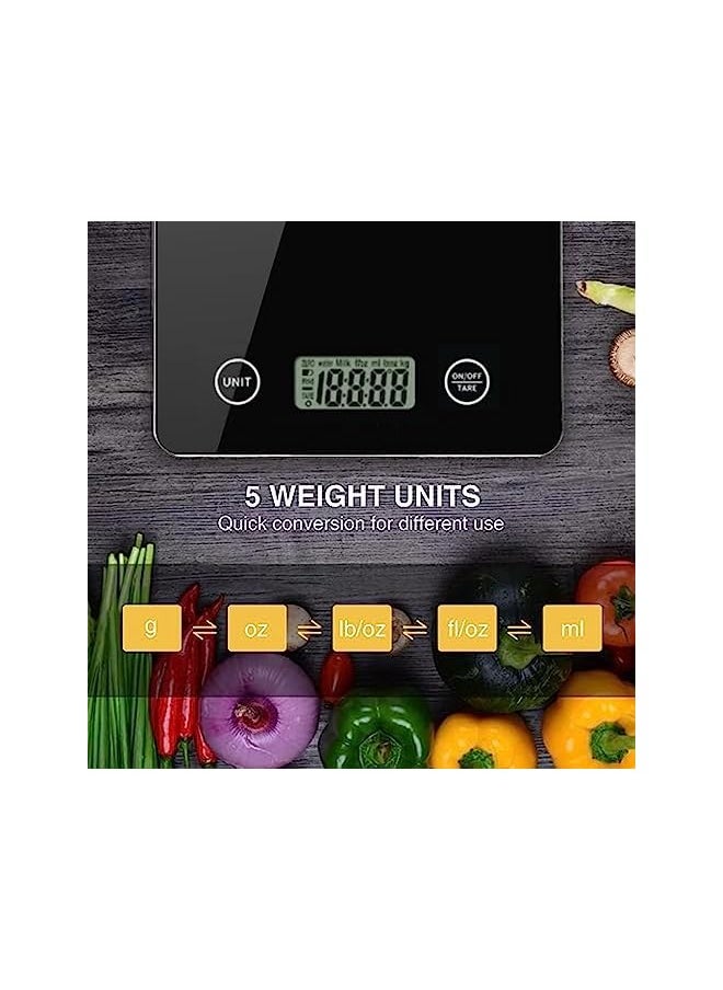 Food Scale Digital, Kitchen Scale Multifunctional with 6 Weight Units, 5Kg Capacity, 1g/0.1oz High Precise, Waterproof Tempered Glass, Tare/Zero Function, Auto Shut-Off for Baking and Cooking - pzsku/Z8EFC81D889AD7370852DZ/45/_/1692605711/d24f489f-7561-4477-bd08-b711ded52387