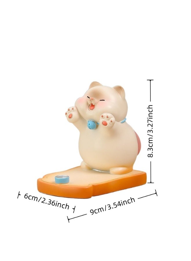 Cat Figurine Desk Phone Stand, with Multi-Angle Support, Kitten Smartphone Holder, Cute Decorative Phone Stand, Stable Base, for Work, Study or Leisure Activities - Image 2