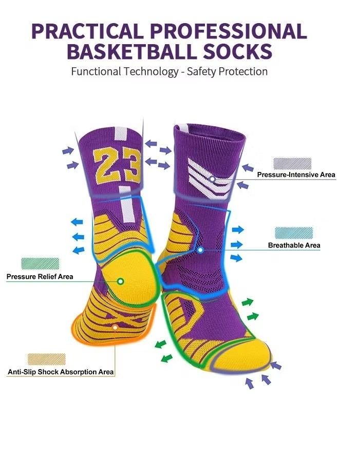 Generic Elite Basketball Socks, Athletic Socks with 3D Ankle Protection, Football & Running Socks, Compression Cushion Sport Socks Unisex - Image 2