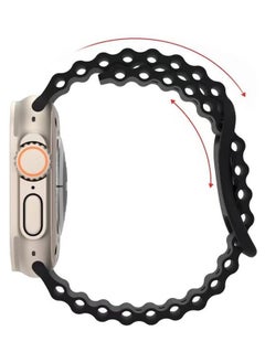 Generic Compatible for Apple Watch Band 38mm 40mm 41mm for Men Women, Wave Shaped Silicone Sport Waterproof Strap Wristband Strap Compatible with iWatch Ultra Series 9/8/7/6/5/4/3/2/1/SE  - Image 4