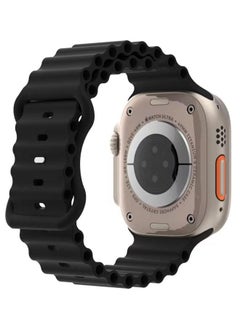Generic Compatible for Apple Watch Band 38mm 40mm 41mm for Men Women, Wave Shaped Silicone Sport Waterproof Strap Wristband Strap Compatible with iWatch Ultra Series 9/8/7/6/5/4/3/2/1/SE  - Image 2