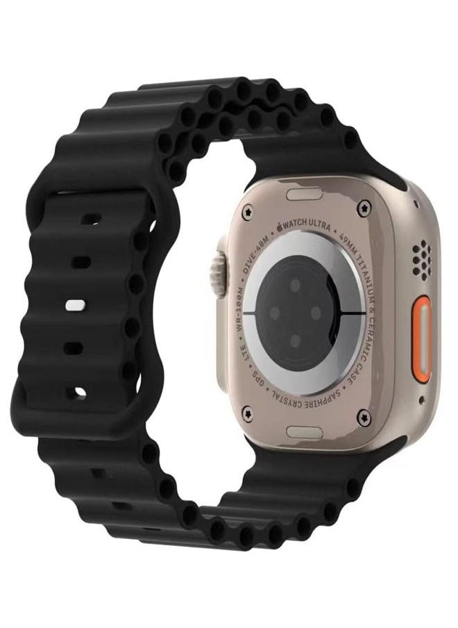 Generic - Compatible for Apple Watch Band 38mm 40mm 41mm for Men Women, Wave Shaped Silicone Sport Waterproof Strap Wristband Strap Compatible with iWatch Ultra Series 9/8/7/6/5/4/3/2/1/SE - Image 1