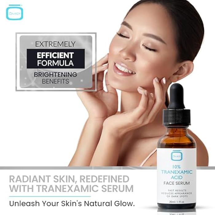 OMIC 10% Tranexamic Acid Serum for Face - 1 fl oz / 30ml - Skin Brightening Serum, For Brown Spots, Even Out Skin Tone - with Hyaluronic Acid, Glycerin, Natural formula - Image 5