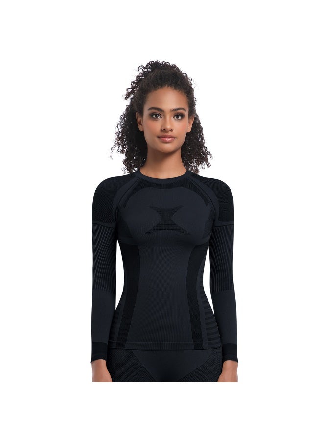 Yoga Shirts For Women Long Sleeve Skiwear Winter Fitness Running Gym Clothes Workout Dry Fit Breathable High Elastic Sports Top - Image 1