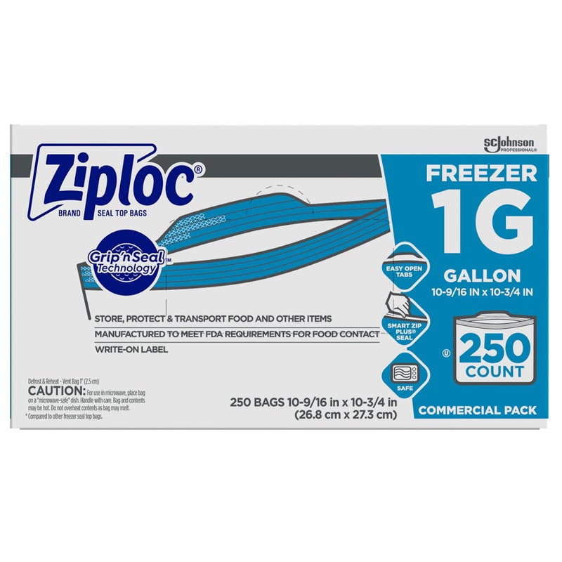 Ziploc Freezer And Storage Bags 1 Gallon Box Of 250 Bags
