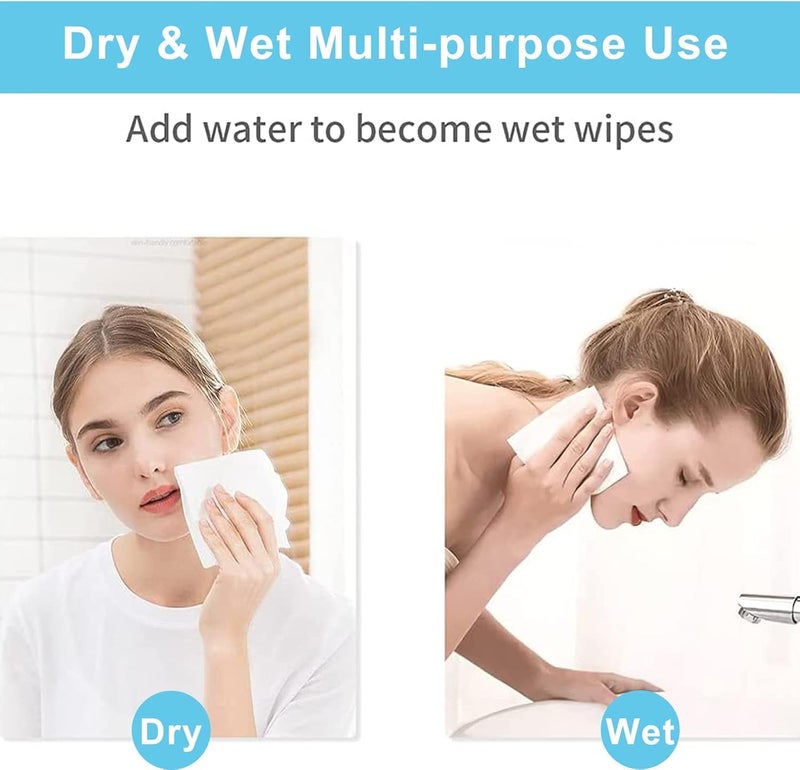KASTWAVE Disposable Face Towels for Sensitive Skin | Biodegradable Dry Wipes, Ultra-Soft Lint-Free Cloths for Gentle Makeup Removal & Daily Skincare, (4 pack of 200) - Image 3