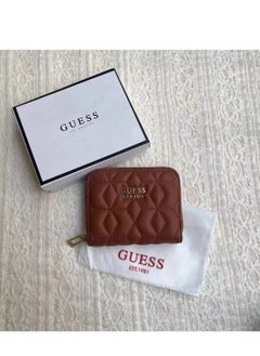 GUESS Guess Elenia Quilted Design Mini Wallet Brown  - Image 2