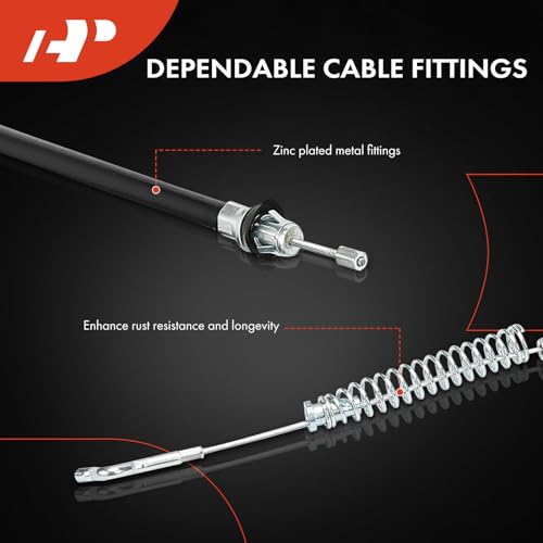 A-Premium Rear Side Parking Brake Cable Assembly Compatible with Chevrolet, GMC, Cadillac Models: Tahoe 2000-2004, Suburban 1500 2000-2004, Avalanche 1500 2002-2004, Yukon XL 1500, Escalade ESV EXT - Image 4