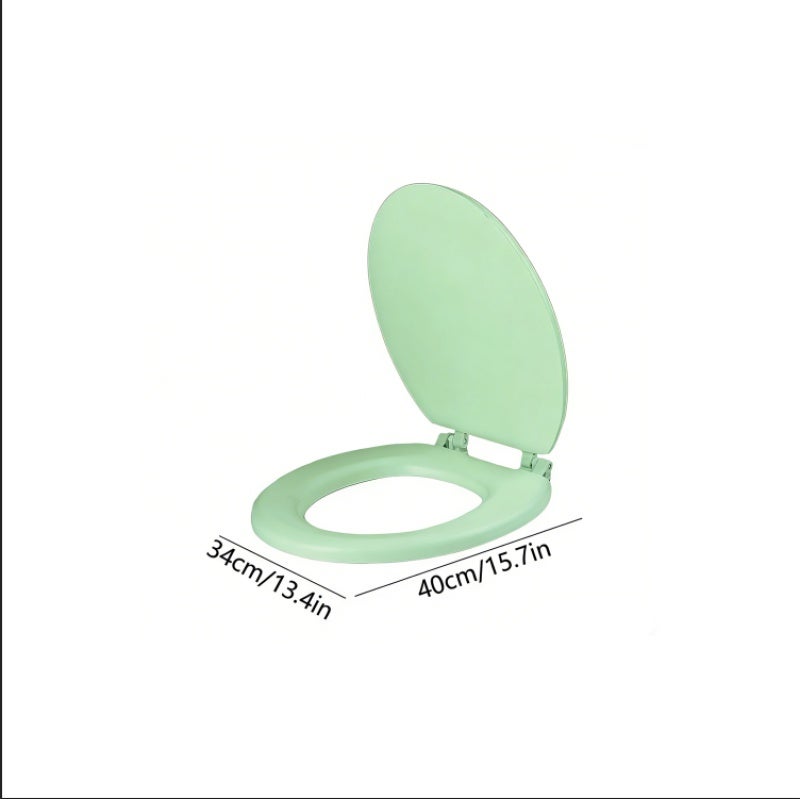 Thickened Foaming Soft Toilet Lid EVAU Type Toilet Seat Cover - Light Green Toilet Accessories for Bathroom - Image 1