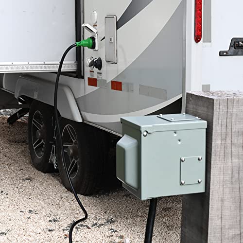 RVGUARD 30 Amp 25 Foot RV Power Extension Cord, Heavy Duty STW Cord with LED Power Indicator and Cord Organizer, 30 Amp Male Standard to 30 Amp Female Locking Connector, Green, ETL Listed - Image 2