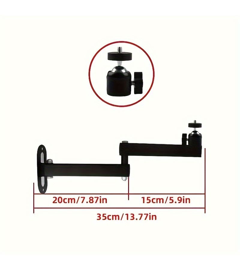 adjustable Projector Mount Bracket 15.75 Inch Wall Hanging Support with 360 Swivel for Cameras Projectors - Image 2