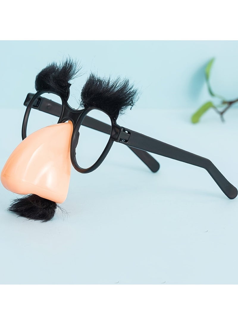 1pc Black Glasses With Eyelash Nose Beard - Image 1