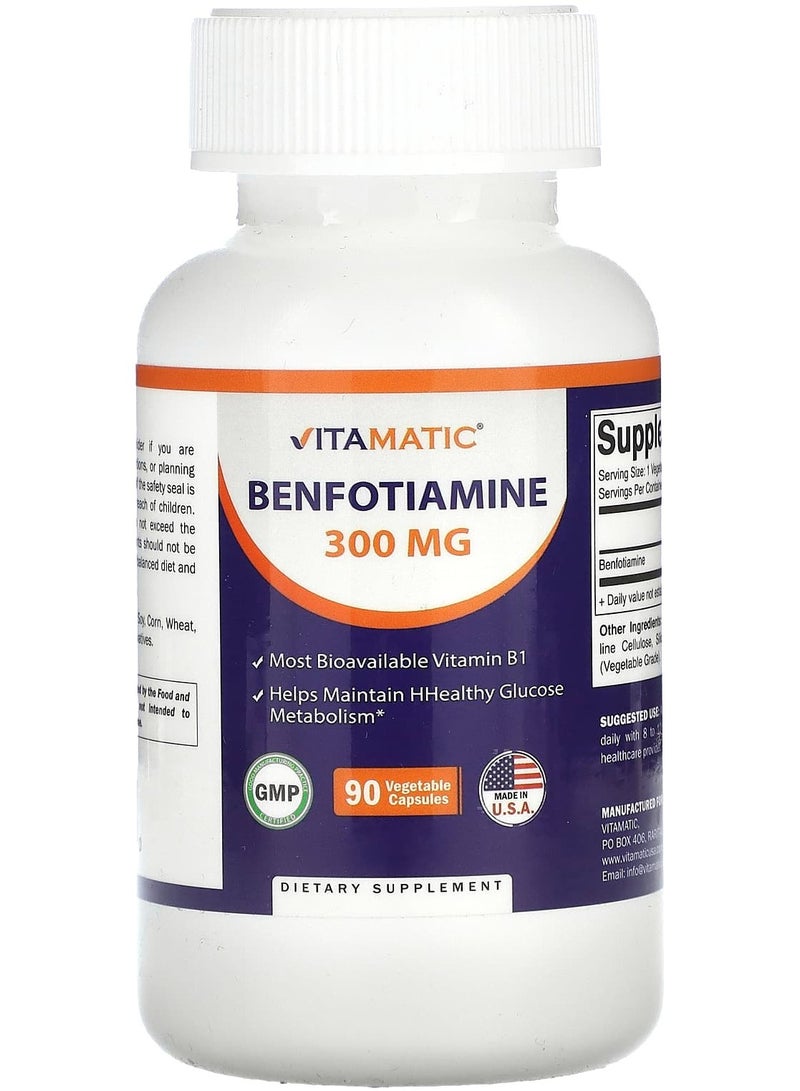 Vitamatic Benfotiamine, 300 mg, 90 Vegetable Capsules