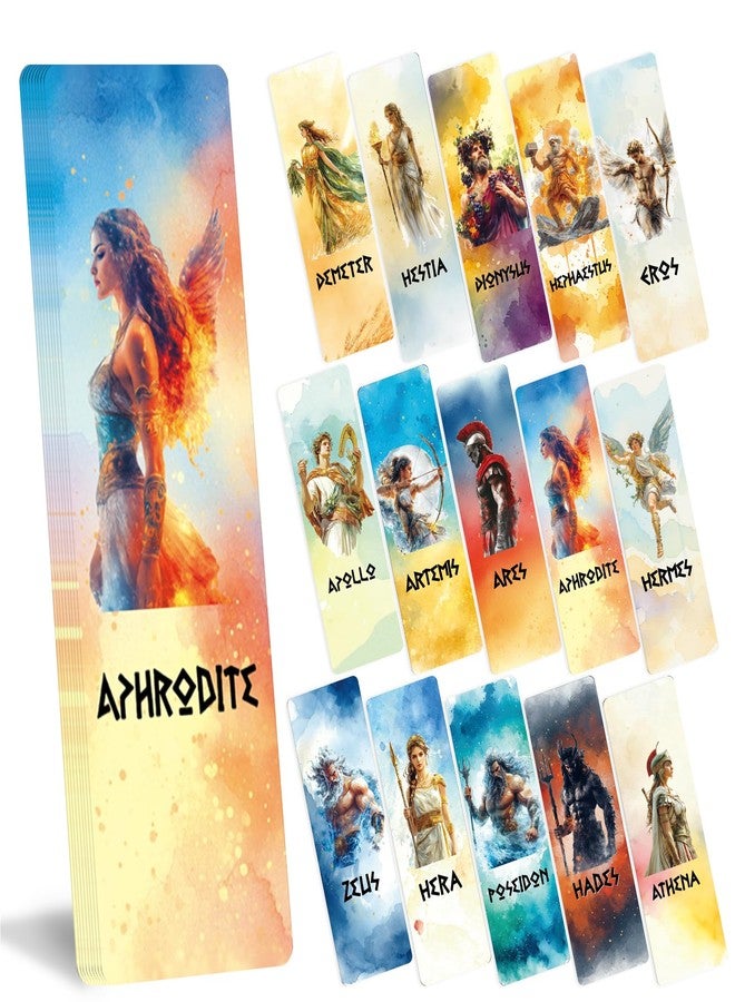 AFRITEE Greek Mythology Bookmark for Kids - 120 Pcs Vintage Olympian Gods Bulk Bookmarks Gift for Women, Retro Cottagecore Creative Reading Accessories Gifts for Teachers Students Book Lovers - Image 1