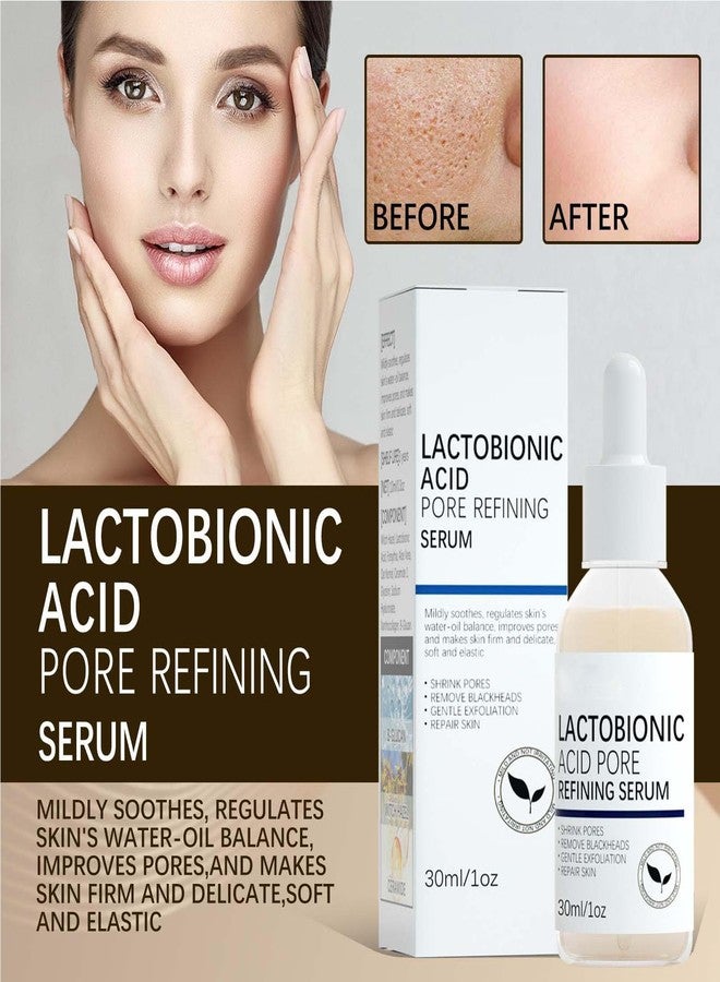 Grospe Lactobionic Acid Pore Refining Serum,Minimize Pores Serum Gentle Formula Clean Pore Shrink Pore Firming Skin Reduce Fine Lines Facial Liquid for All Skin - Image 2