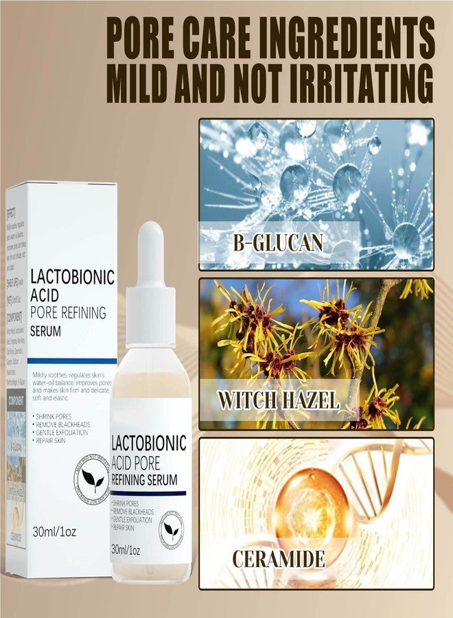 Grospe Lactobionic Acid Pore Refining Serum,Minimize Pores Serum Gentle Formula Clean Pore Shrink Pore Firming Skin Reduce Fine Lines Facial Liquid for All Skin - Image 5