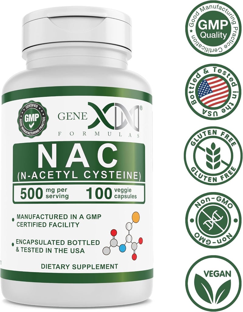 Genex Formulas NAC 500mg 100 Capsules NAcetyl Cysteine Supports Liver Health  NonGMO Gluten Free Vegan 3 Month Supply - Image 4