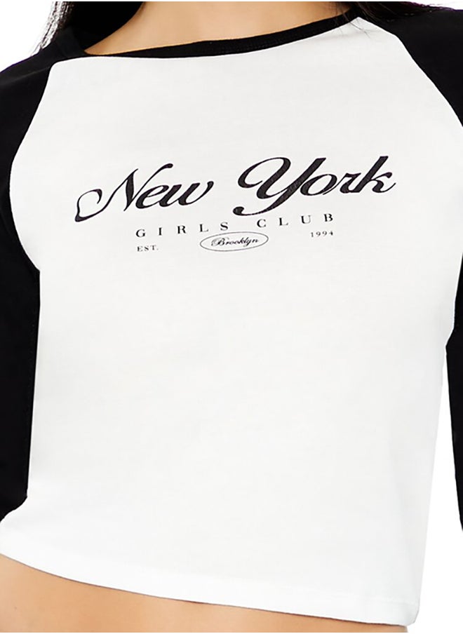 FOREVER 21 New York Girls Club Raglan Tee  - Image 5
