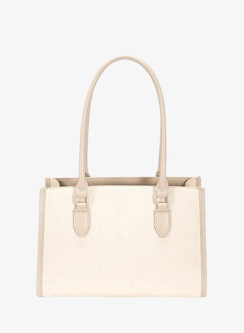 David Jones Almond Milk David Jones Elena Women's Handbag CM8349 | Faux Leather Shoulder Purse | Lightweight Everyday Bag for Work, Shopping & Weekend Use for Women | Best Price UAE