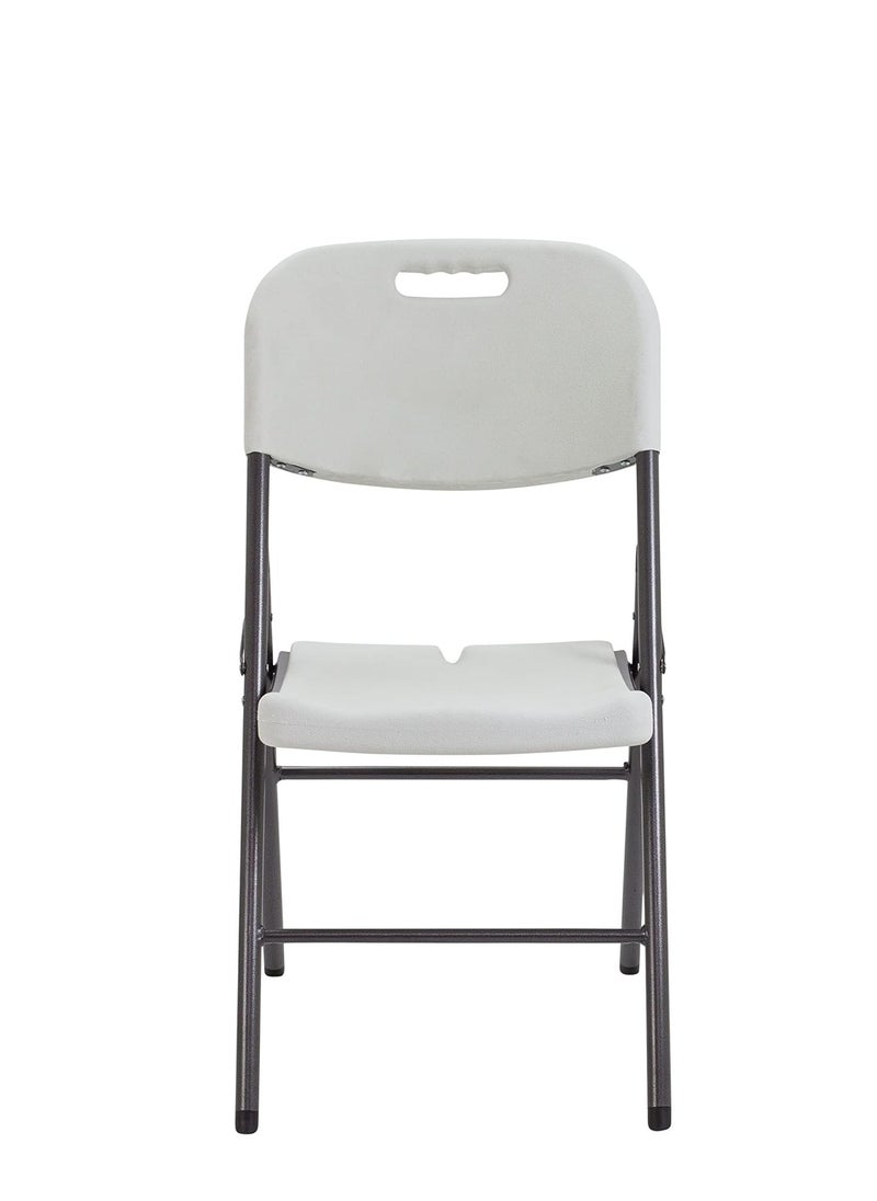 Generic - Heavy Duty Indoor/Outdoor Stackable Molded Seat and Back Folding Plastic Chair for Parties, Garden, Patio, Dining, Weddings, Camping, White, Plastic Metal - Image 1