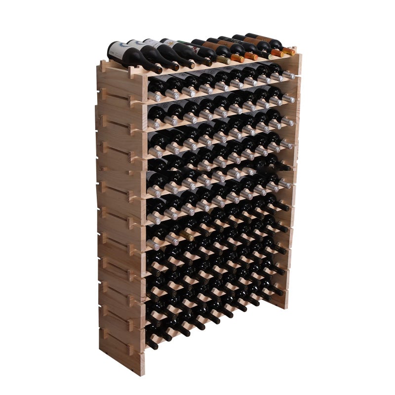 fdjamy fdjamy Wine Rack Cabinet Freestanding for Floor Wooden Stackable Storage Modular countertop Wood Wine Holder 120bottle 