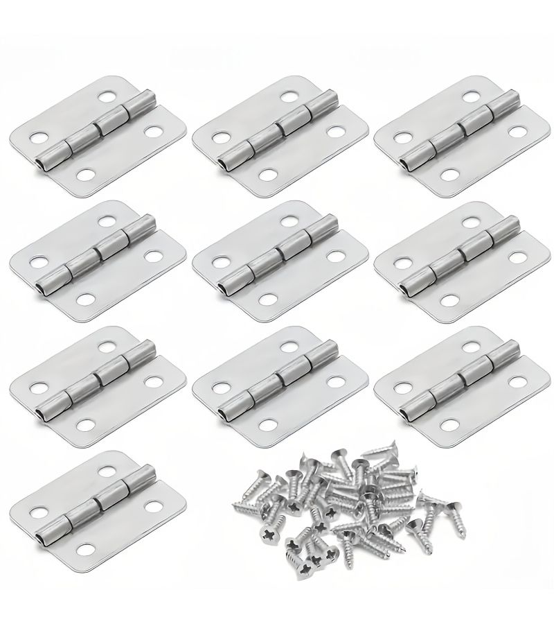 Mini Iron Hinges 100 Pack Antique Bronze with Hardware for Cupboard - Image 4