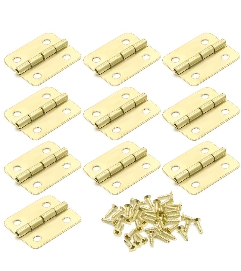 Mini Iron Hinges 100 Pack Antique Bronze with Hardware for Cupboard - Image 5