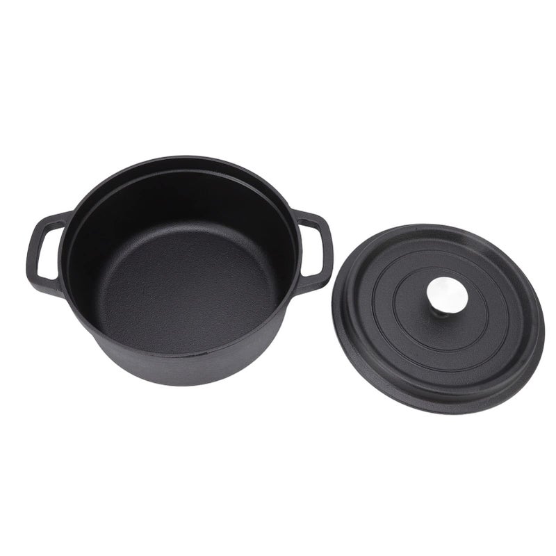 Large Cast Iron Dutch Oven Pot With Dual Loop Handles For Family Cooking 11 81 X 9 45 Inches - Image 2