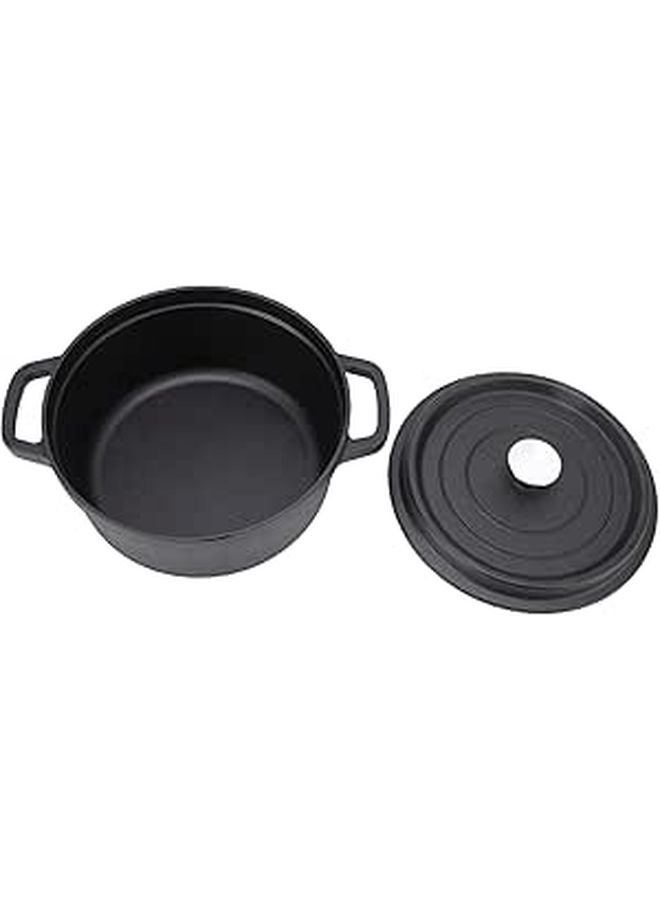 Large Cast Iron Dutch Oven Pot With Dual Loop Handles For Family Cooking 11 81 X 9 45 Inches - Image 1