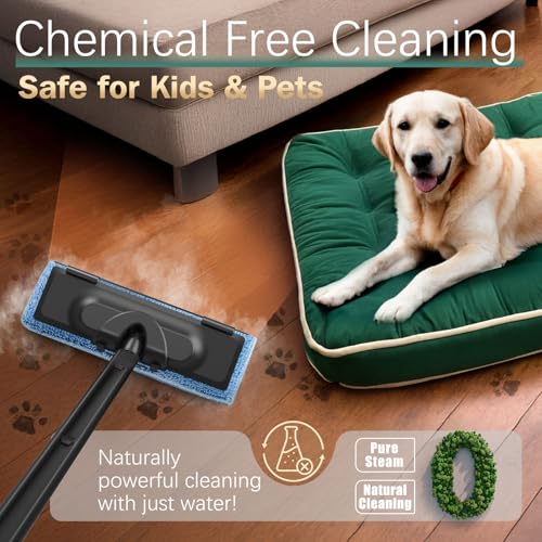 Phueut Steam Cleaner with 28 Accessories for Home, 1800W Powerful Multipurpose Steam Mop with 1.5L Tank for Floor Cleaning, Chemical-Free Heavy Duty Steamer for Cleaning Floors, Couch, Tile, Grout and Car - Image 4