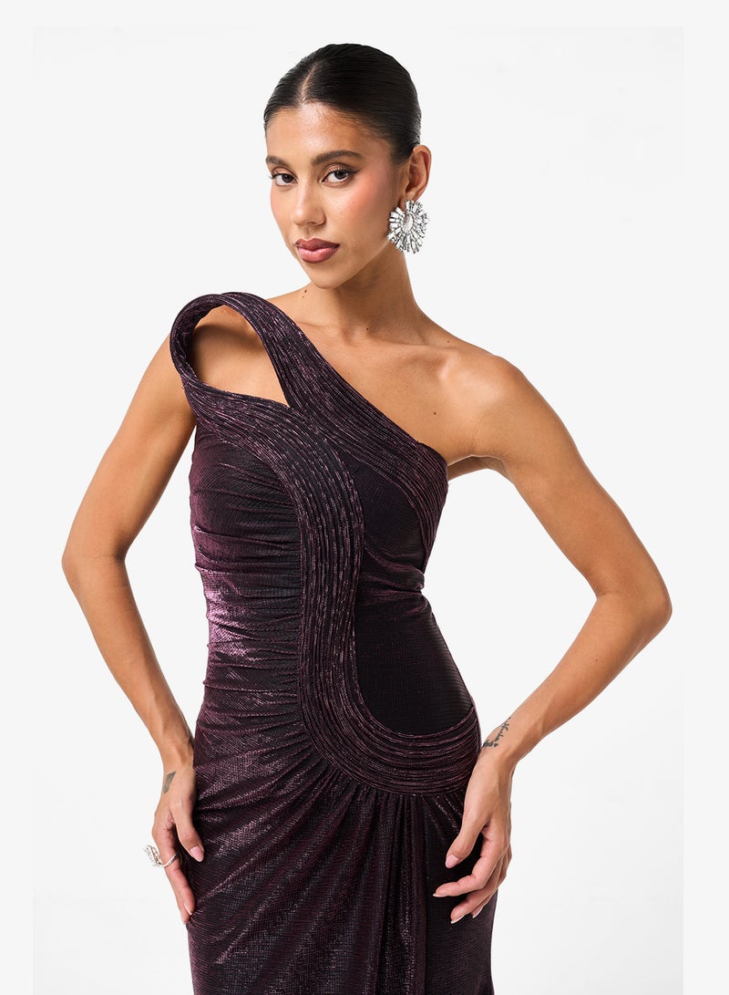 Threadz by Ajooni Shimmer Off Shoulder Maxi Dress - Image 3