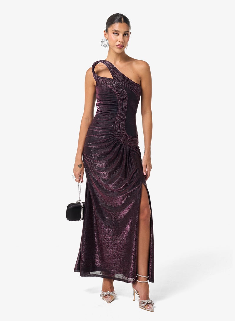 Threadz by Ajooni Shimmer Off Shoulder Maxi Dress - Image 1